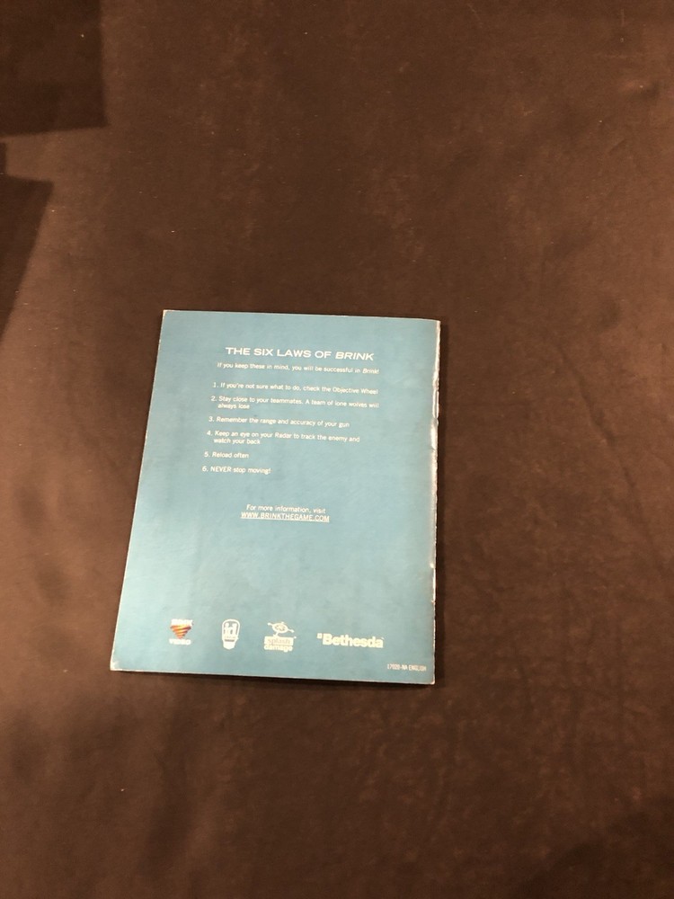 Brink ps3 Manual only