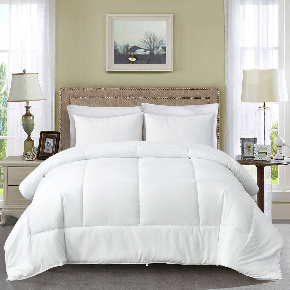 3 Piece Year Round Down Alternative Comforter Duvet Insert White