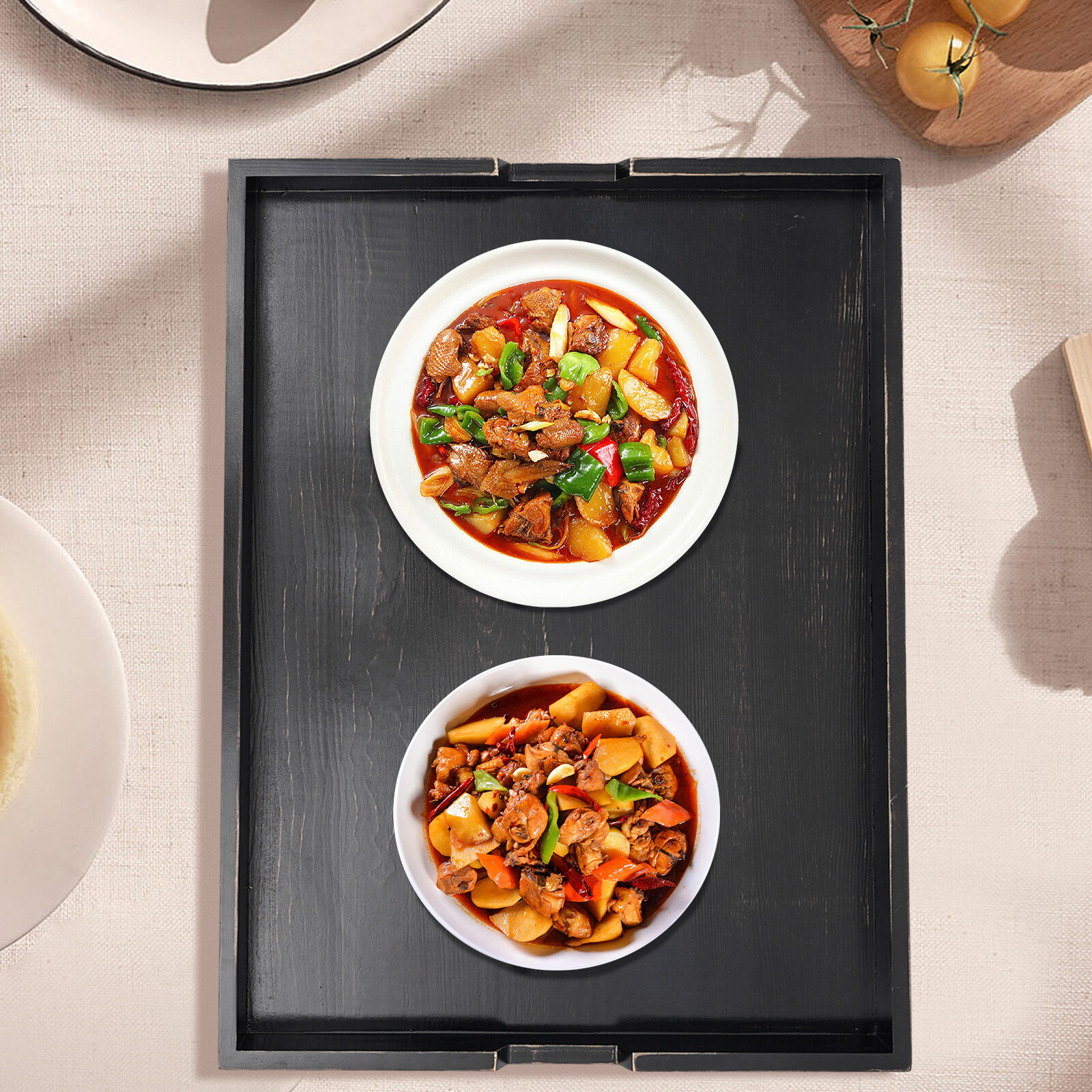 Stove Top Cover Pine Wood Noodle Board Stove Covers with Built-in Handles