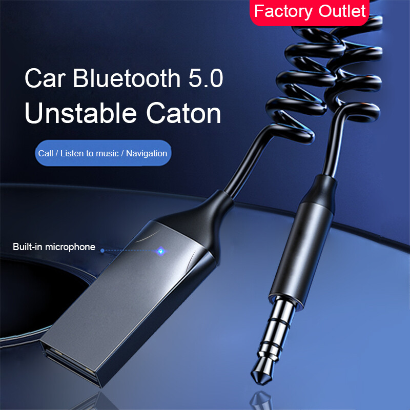 Bluetooth 5.0 AUX Audio Adapter Cable Car 3.5mm Jack Music Handsfree Receiver