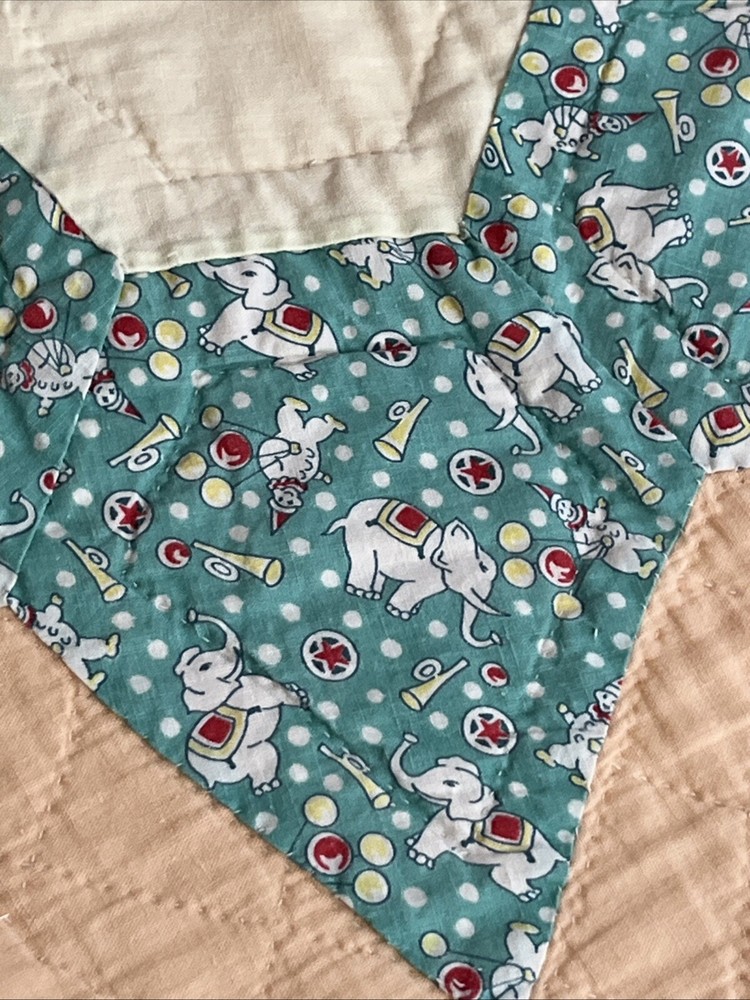 Vintage Quilt 6 Point Star Patchwork Handmade 65 x 80