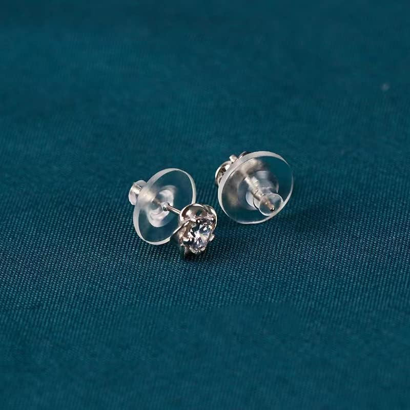 Rubber Earring Backs,100Pcs Soft Clear Earring Backs Replacements for Droopy Ear