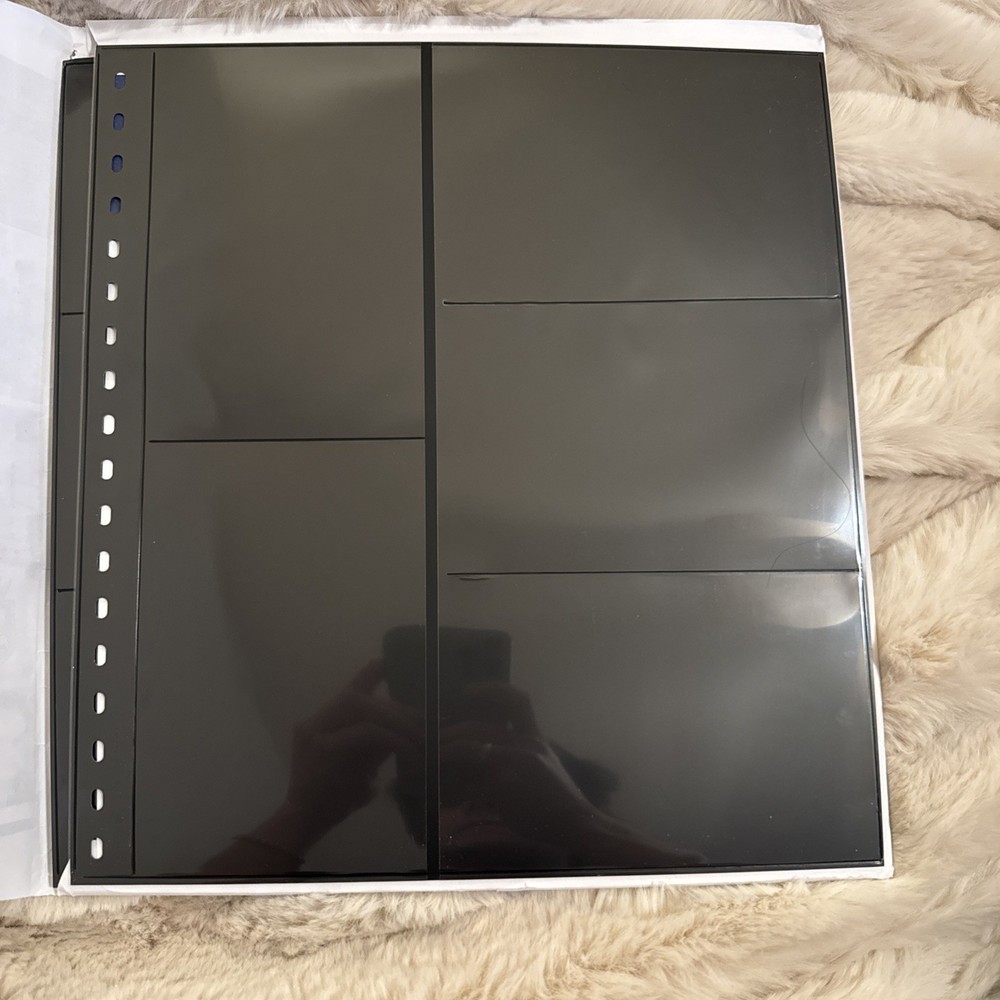 Lindner 5-Postcard Omnia Pages, Black, 10 Pack