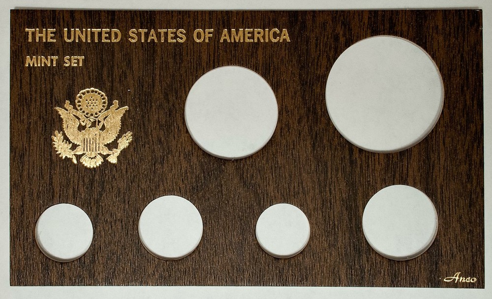 U.S. Mint Set Ike Dollar Thru Cent 6 Coin Frame-Up Card ANCO