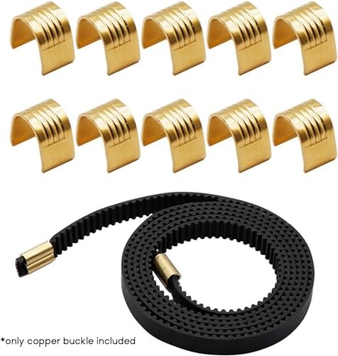 10Pcs Gold 3D Printer Belt Copper Buckles Open Timing Rubber Fixing...