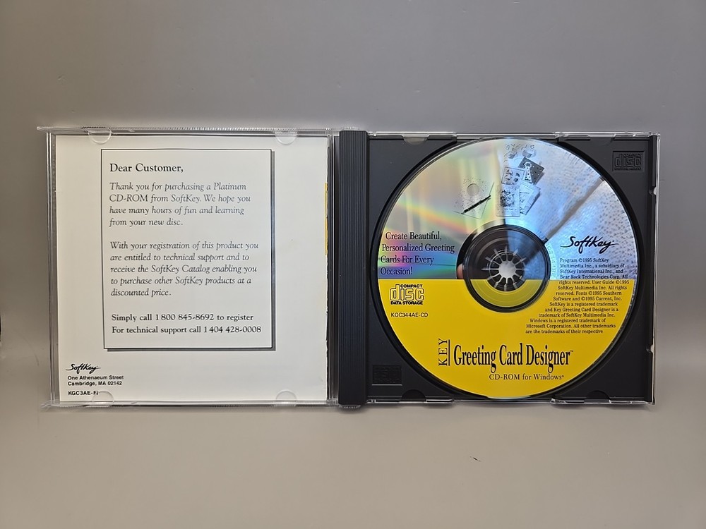 Key Greeting Card Designer by SoftKey (CD-ROM, 1995) WIndows PC