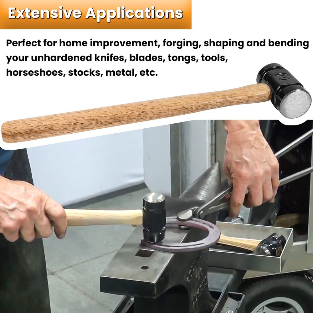 36oz 61B Rounding forge Hammer, Versatile Blacksmith Hammer