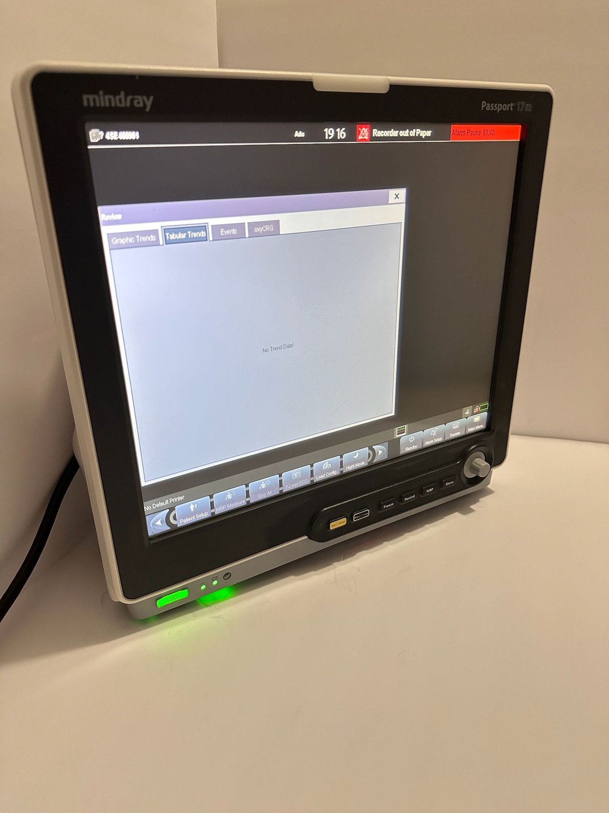 Mindray Passport 17m Monitor w/ power cable