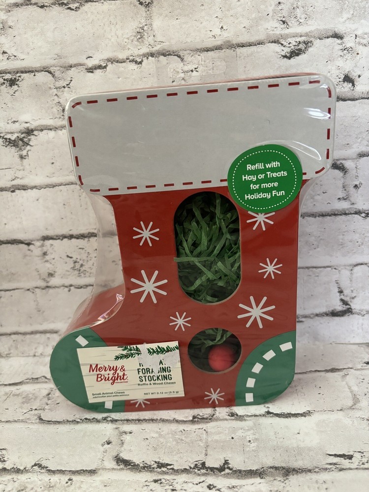 Merry & Bright Small Animal Foraging Stocking NWT