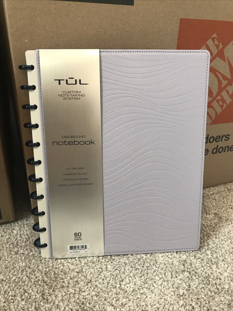 TUL Custom Note-Taking System Discbound Leather Notebook, Letter Size, Purple