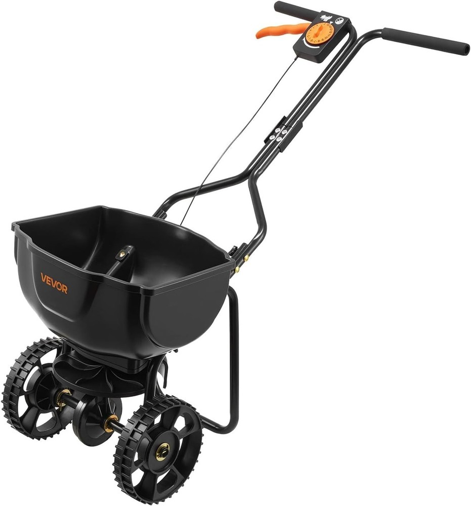 Broadcast Spreader, 9.8ft Spreading Width, Push Broadcast Spreader with 10" ...