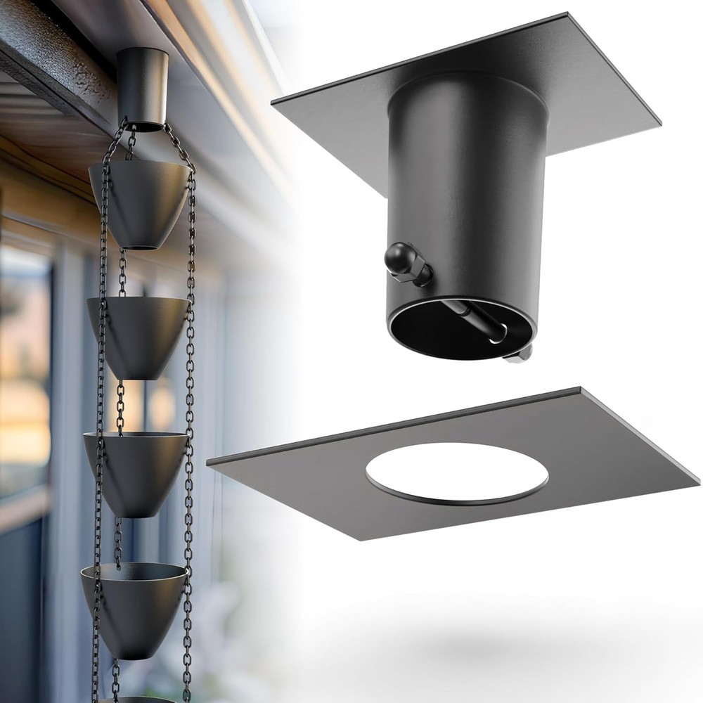 Rain Chains Direct - Rain Chain Gutter Adapter/Installer in Black Powder Coated