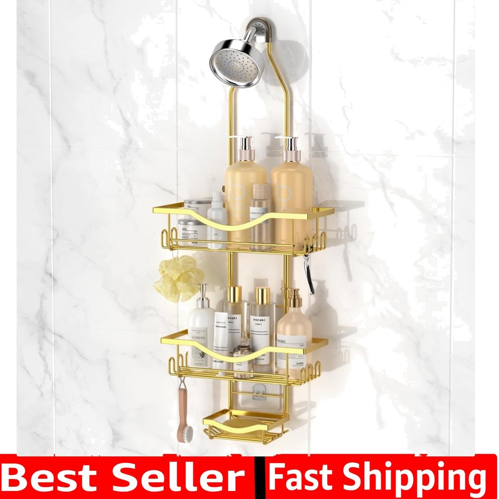 Shower Caddy Hanging Adjustable Shower Caddy, Rustproof Shower Organizer Exte...