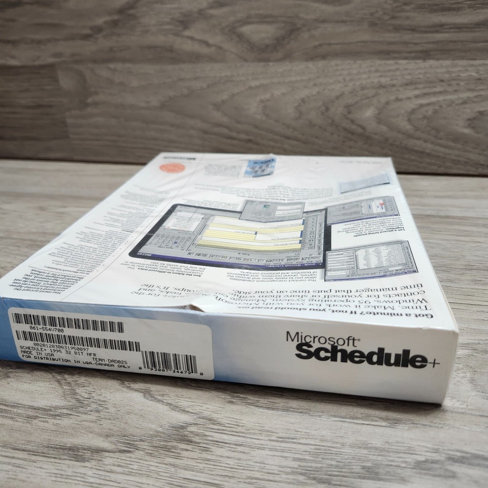 Microsoft Schedule + Plus ~ Designed For Windows 95 ~ New Sealed 3.5 Inch Floppy