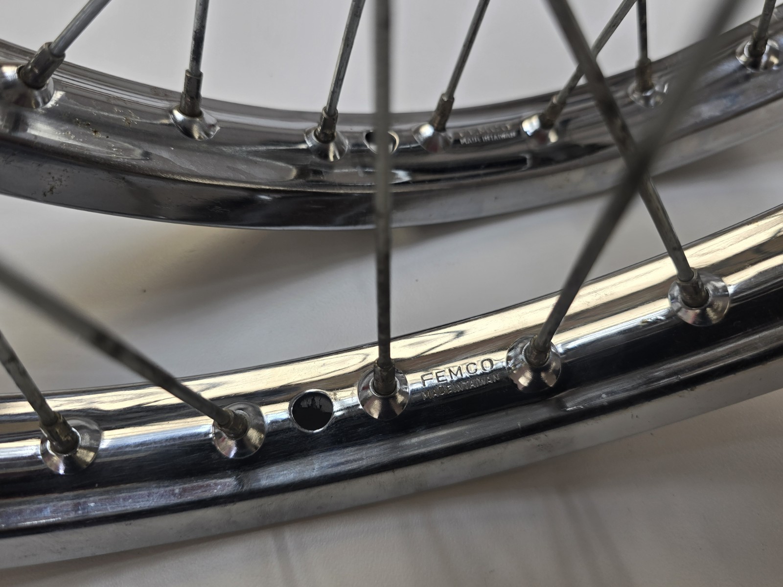 1974 Yamaha Moto Bike J60 Wheelset Femco 20" Wheels Long Axle ACS Bendix OS BMX