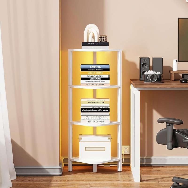 L Shaped Corner Shelf Multi Layer Storage Unit Adjustable Feet Easy Assembly New