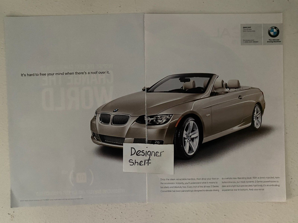 BMW 325I Convertible 2007  Free Your Mind Print Advertisement