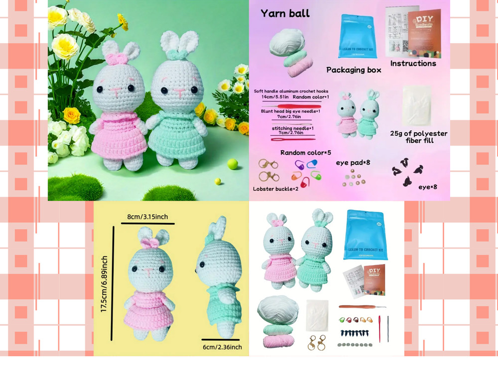 Beginner Amigurumi Crochet Kit – Surprise Project – Yarn Pattern Hook Included