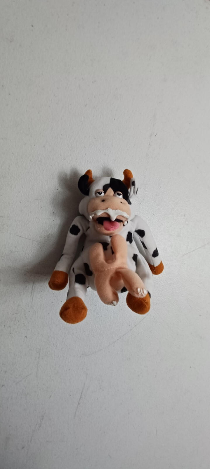 Bessie Got Milked Cow Meanies Beanie Baby Plush Graphic Milk Mustache Series 2