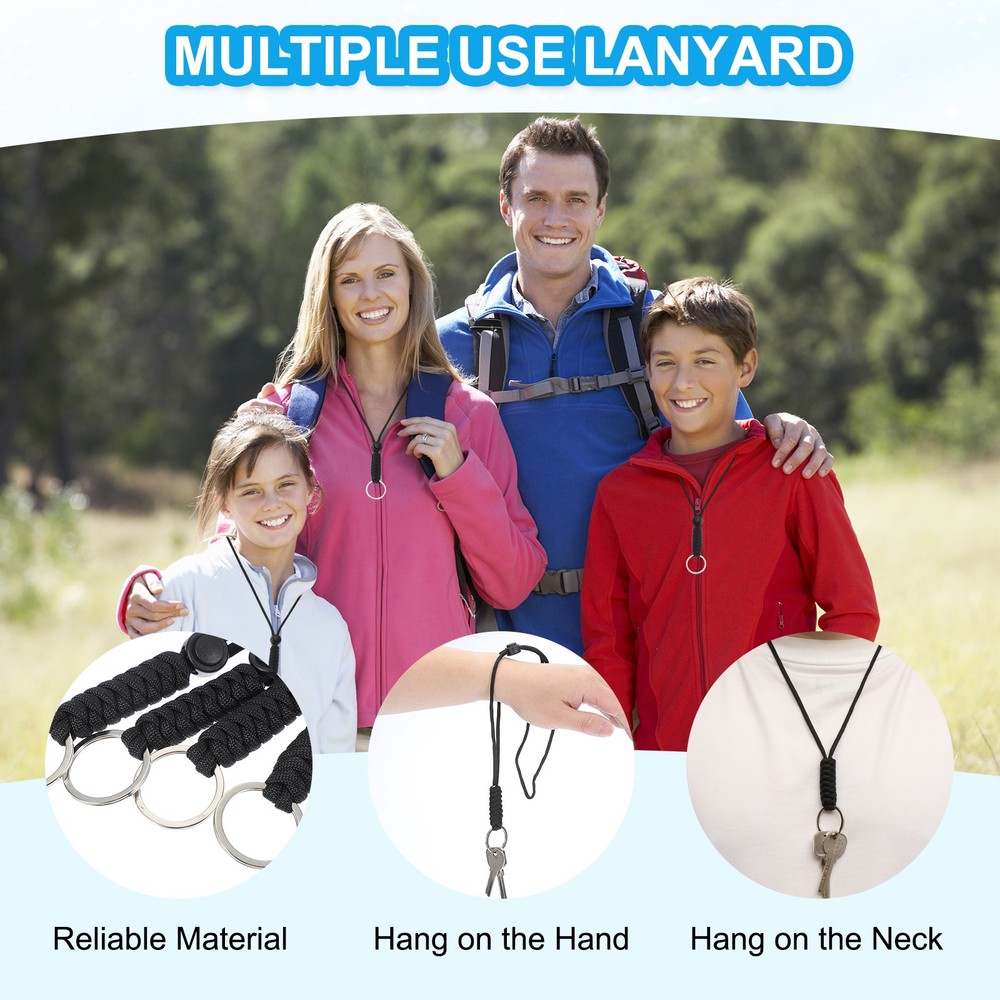 2 Pcs Backpack Chest Strap Set Strap with Anti-lost Lanyard Red/Black