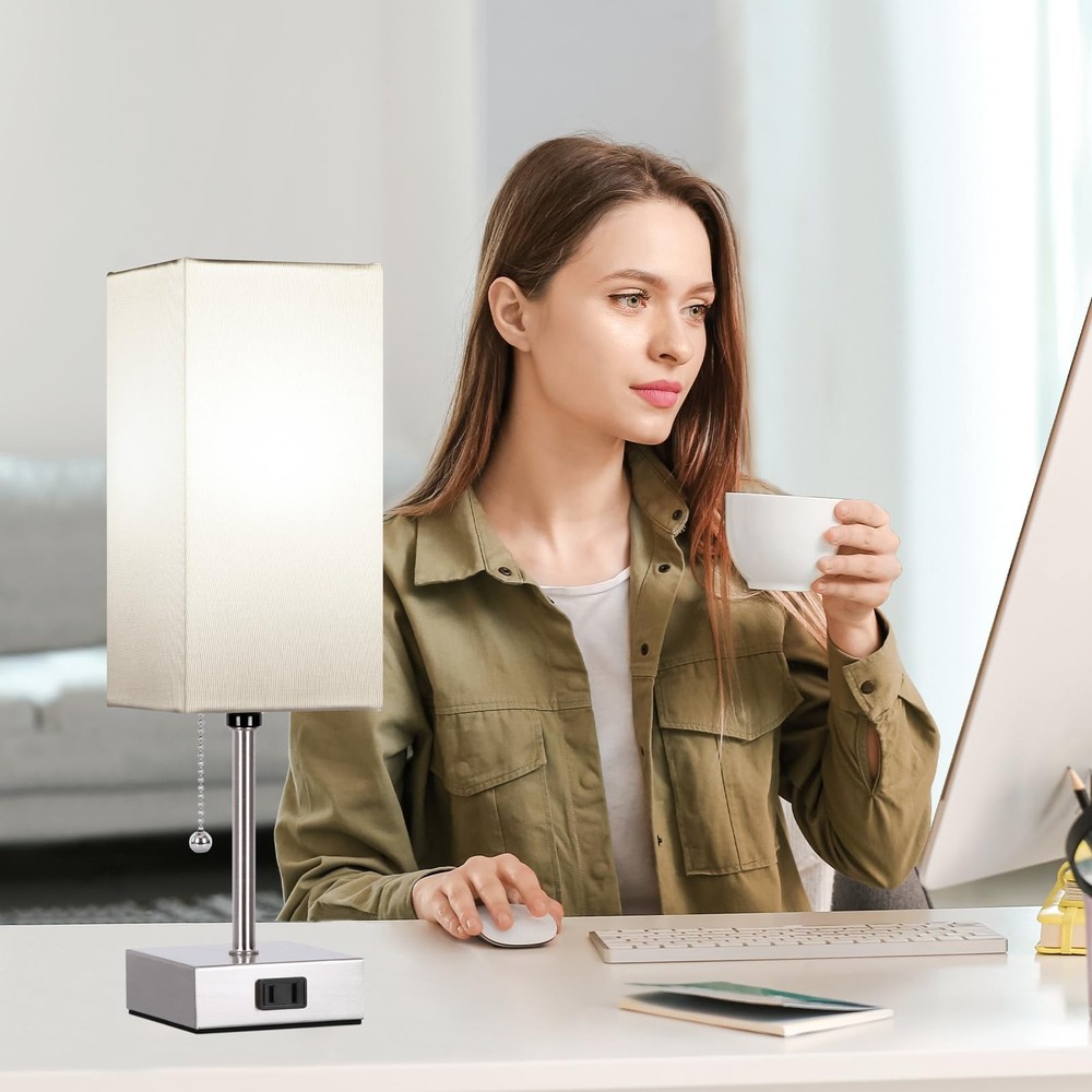 Touch Control Bedside Lamp, Dott Arts USB Table Lamp 3 Way Dimmable Nightstand