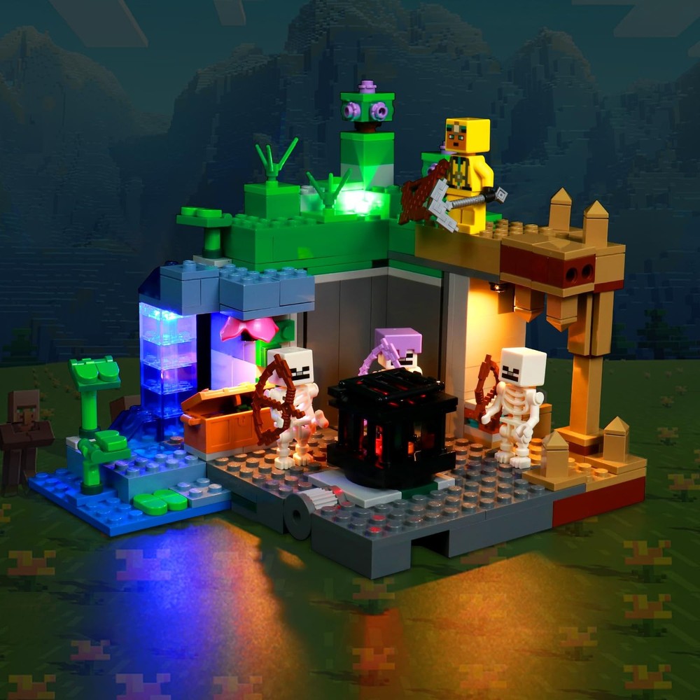 Upgraded Light Kit Compatible with Lego Minecraft The Skeleton Dungeon Set, L...
