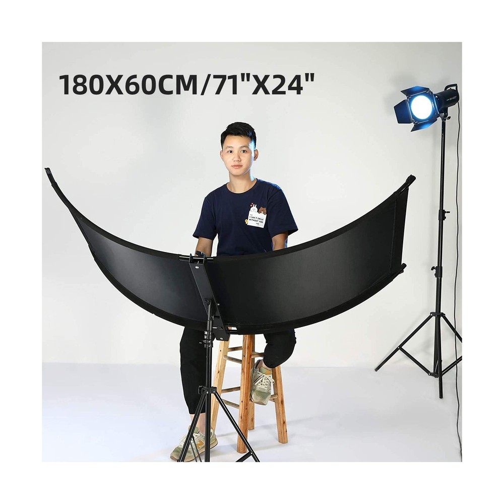 Clamshell Light Reflector Diffuser, 71"x24" /180x60cm Arclight Curved Lightin...