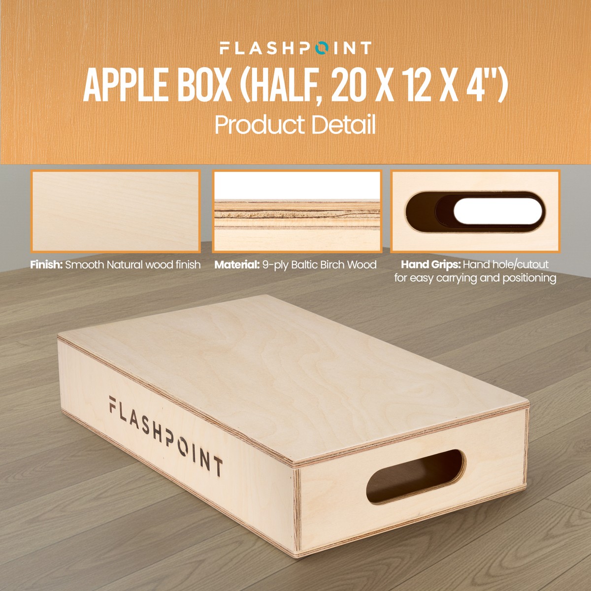 Flashpoint Apple Box (Half, 20 x 12 x 4")