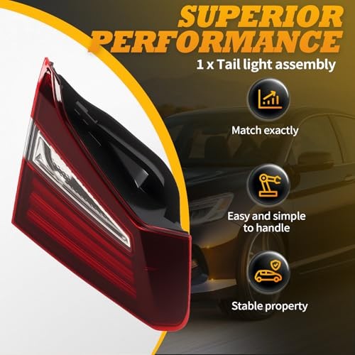Tail Light Assembly Left Side Compatible with Accord 2016 2017 Driver Rear
