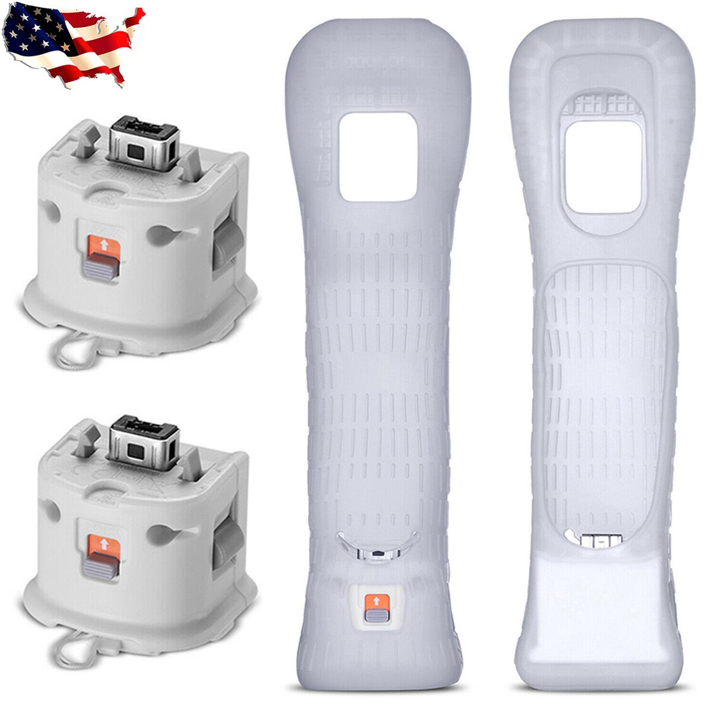 2 Motion Plus Adapter Sensor Silicone Sleeve for Nintendo Wii Remote Controller