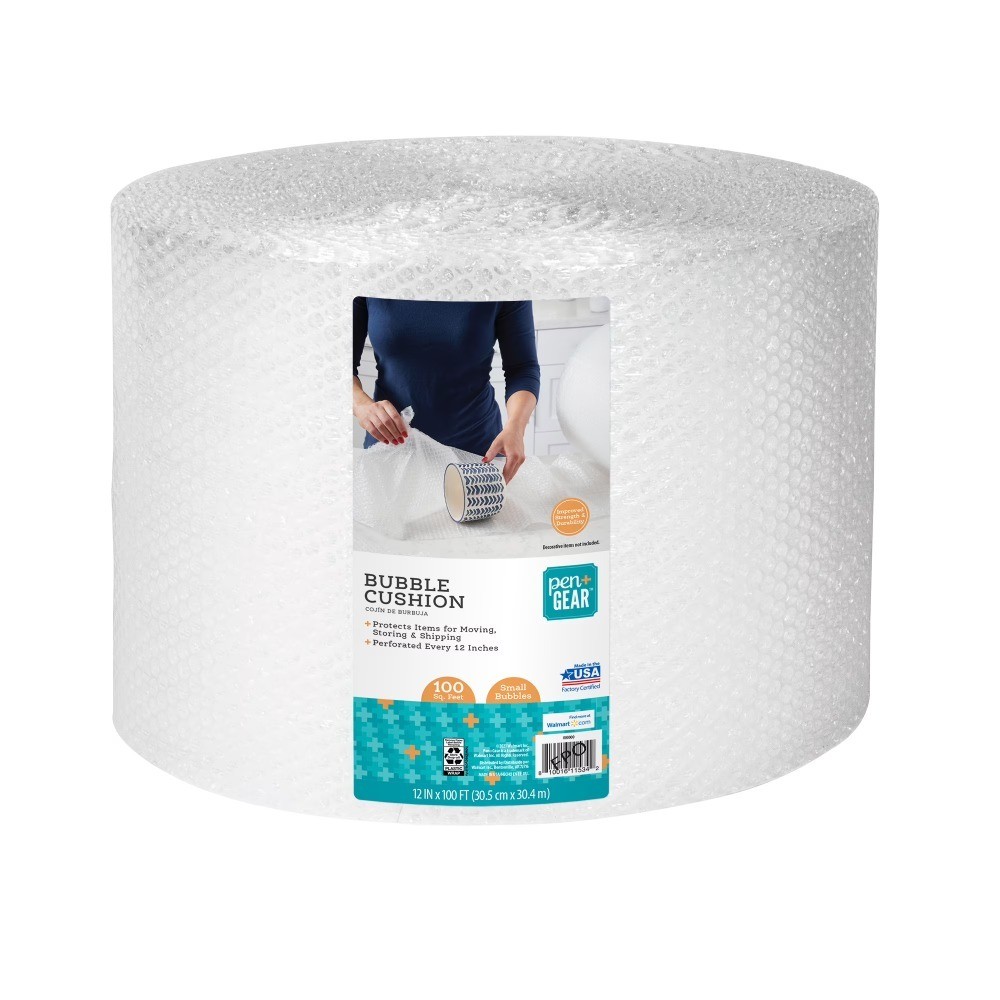 Large 12" x 100' Roll with 3/16 Inch Small Bubbles for Packaging
