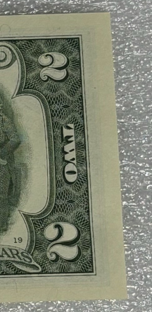 Rare ! Uncirculated 2017A $2 Error Low #’d Note W/stuck Digit Perfect Condition