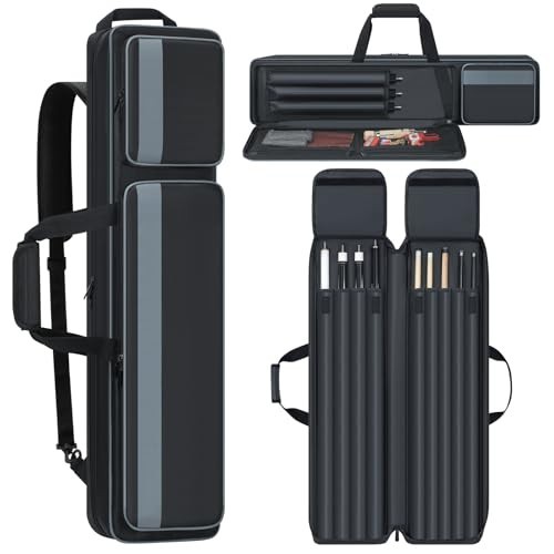 Padded Pool Cue Case 4x5 - Soft Billiard Stick Bag with Multi-Pockets & Backpack
