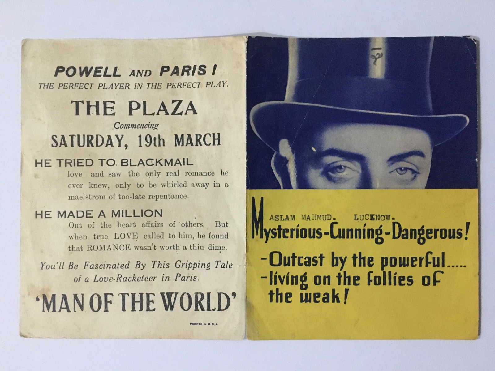 1931 Hollywood Movie Herald MAN OF THE WORLD - William Powell, Carole Lombard