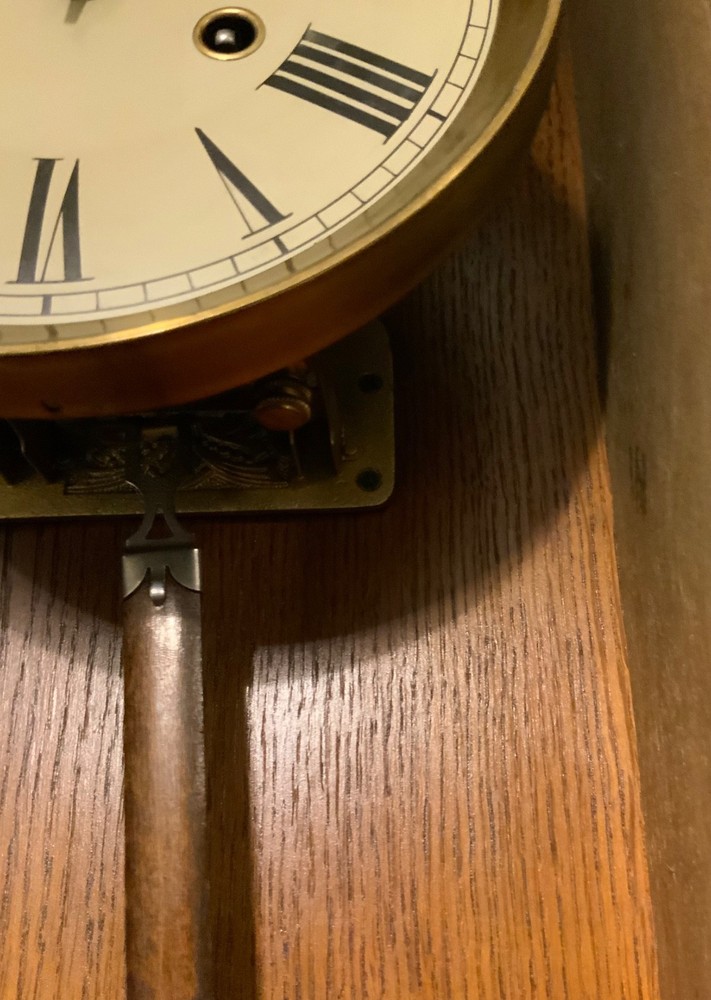 Antique German Junghans Wall Clock , Oak, 1900s