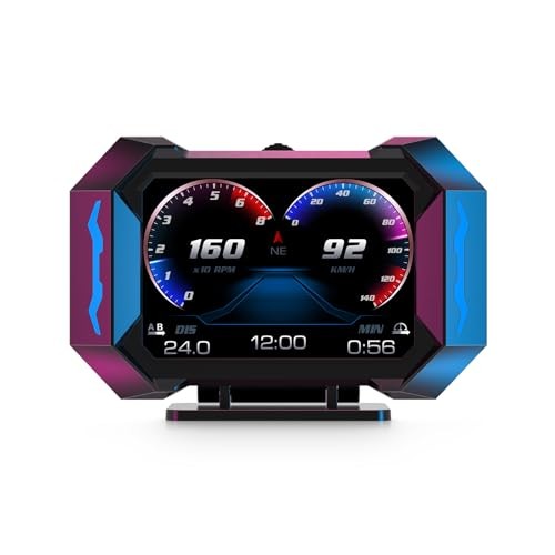 P25 OBD2 Scanner HUD Display, Code Reader with RPM Speed Gauges, Overspeed