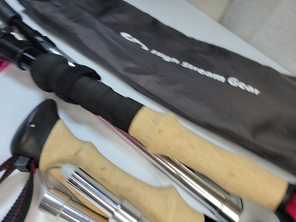 2-High Stream Gear Walking Sticks, Pink Lightweight Foldable & Extendable