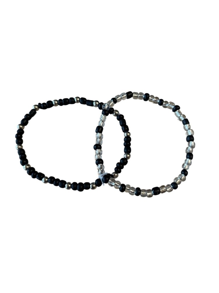 Handmade Beaded Stretch Bracelets Black 0233