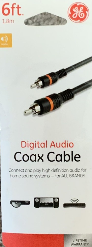 GE - Digital Audio Coax Cable - 6 Foot