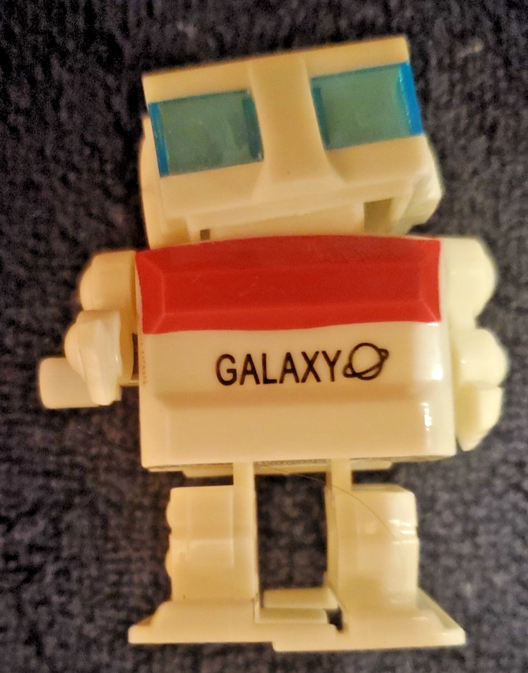 Classic 2" RED GALAXY ROBOT - Plastic Wind-Up Walking Droid Toy
