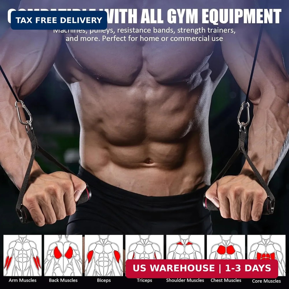 2 Pack Upgraded Exercise Handles, Gym Handle Equipment for Cable Machine Attachm