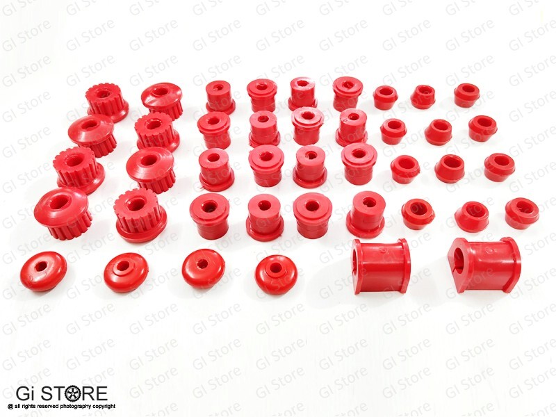 Suzuki Samurai Complete Polyurethane Suspension Leaf Spring Bushing Kit-Spl RED