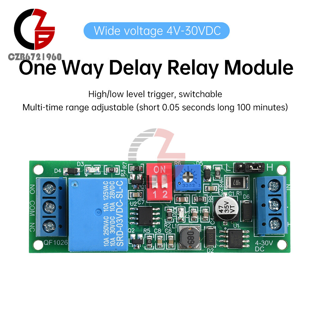 DC4-30V Power Adjustable Delay Relay Timer Control Module Trigger Delay Switch