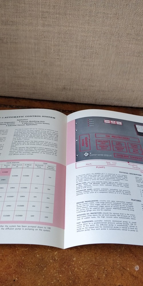 1962 ~ Mikros Inc. ~ Automatic Controller for Vacuum Systems Model AC-1