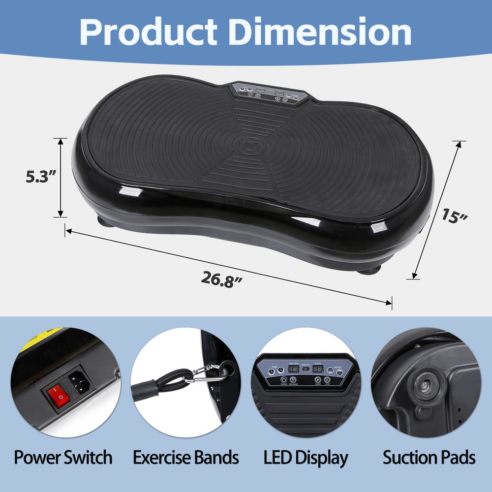 Vibration Plate Exercise Machine Full Body Shaker for Weight Loss Remote Control