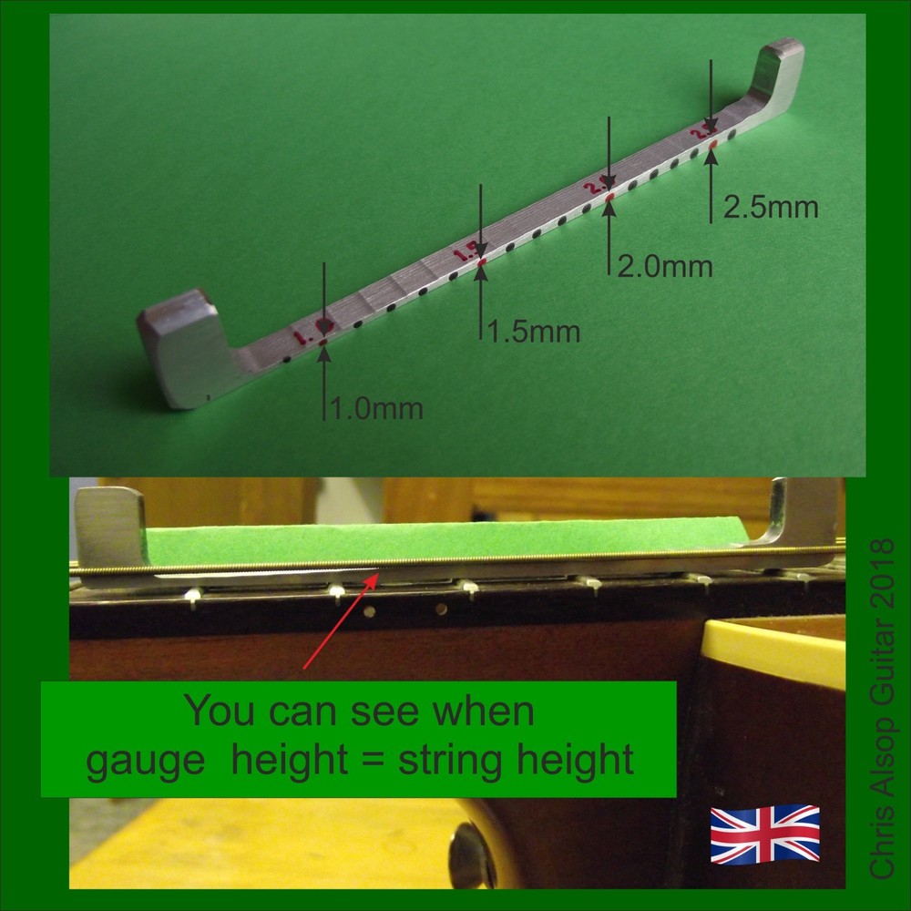 Electric Guitar String Action Gauge 0.9 to 2.6mm Transmitted light method TA006