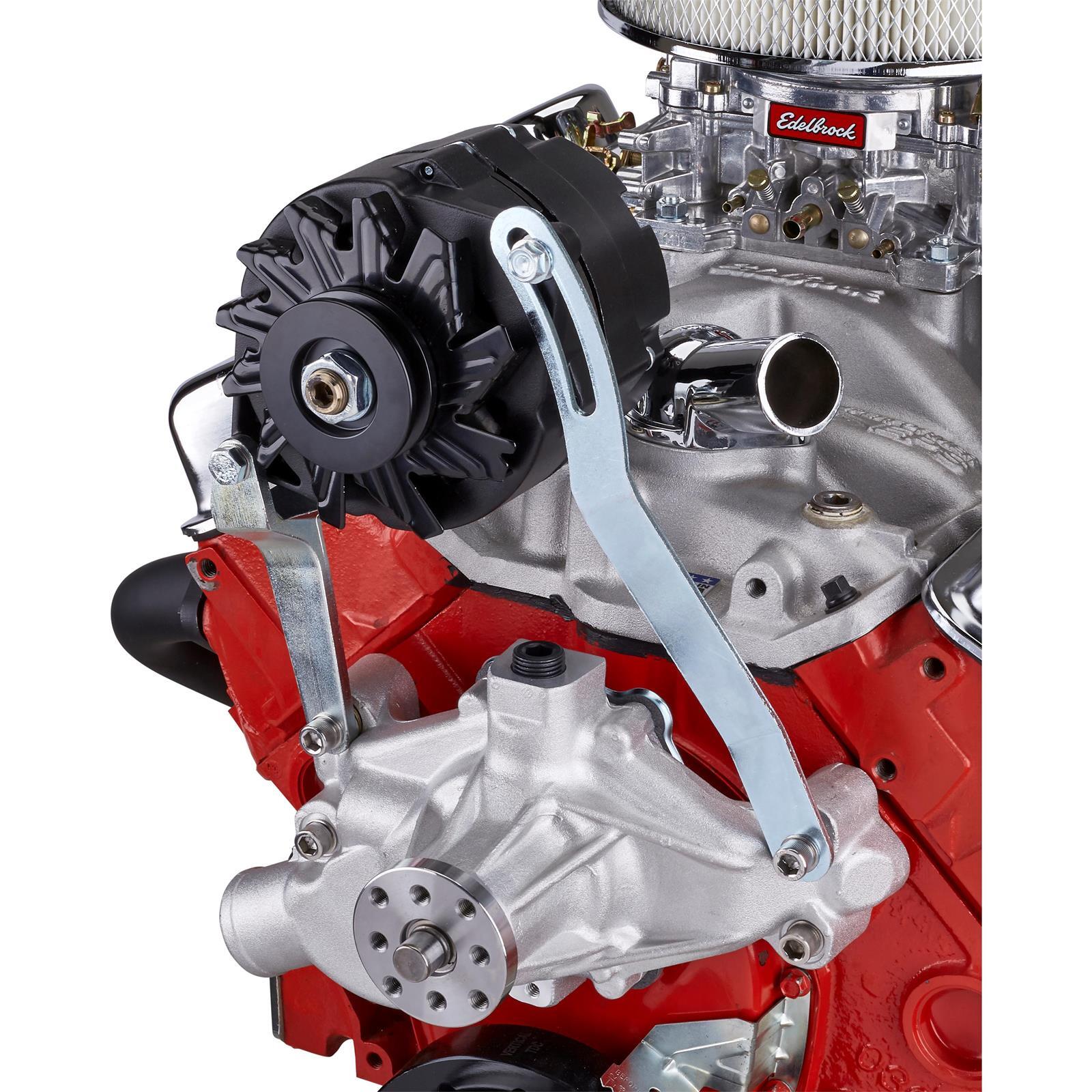 Small Block Chevy SBC 305 350 400 Upper High Mount Alternator Bracket Kit, Plain