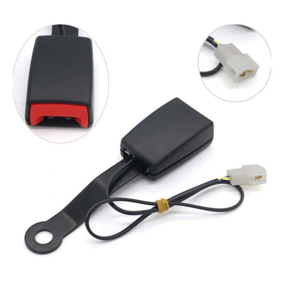 2Pack Universal Auto Car Seat Belt Buckle Socket Plug Connector W/ Warning Cable