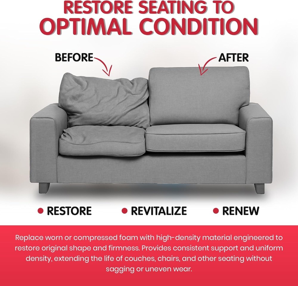 Customizable High Density Foam 2" x 24" x 72" for Durable Upholstery Solutions