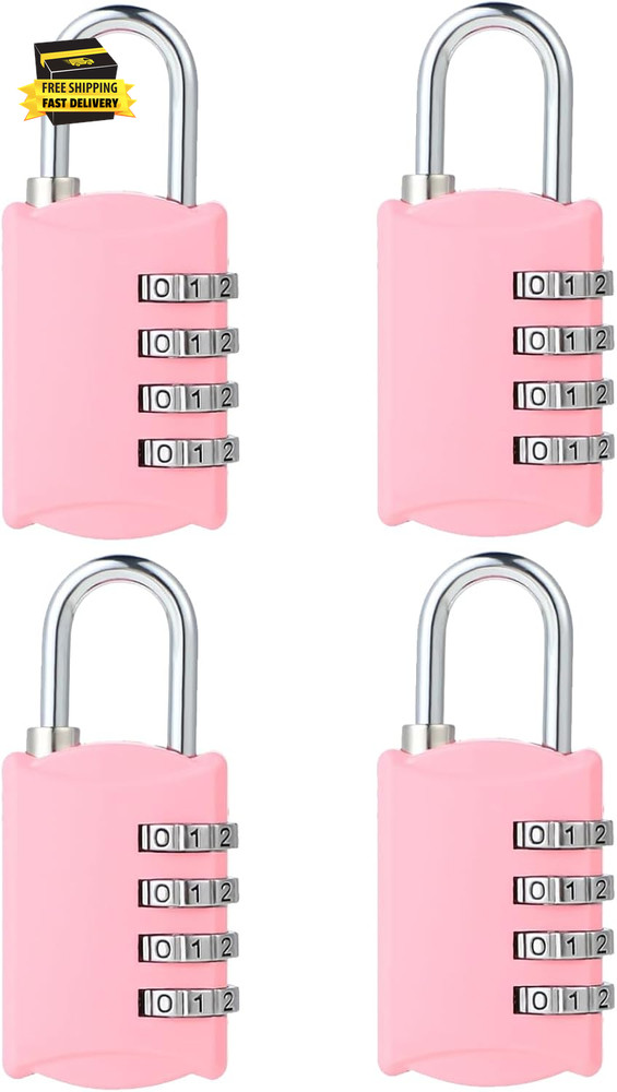Small Combination Lock for Locker, 4-Digit Mini Combo Lock for Backpack and Lugg
